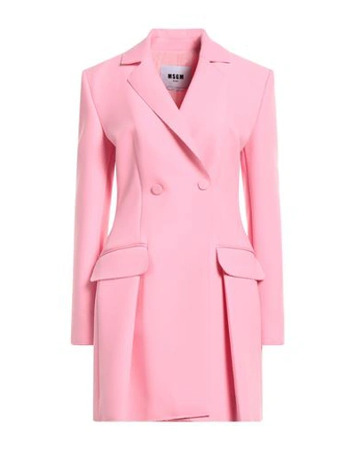 Msgm Woman Blazer Pink Size 4 Polyester, Viscose, Elastane