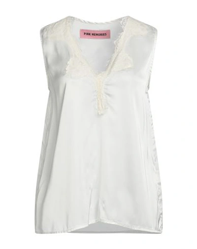 Pink Memories Woman Top Ivory Size 6 Viscose, Elastane, Cotton, Polyamide In White