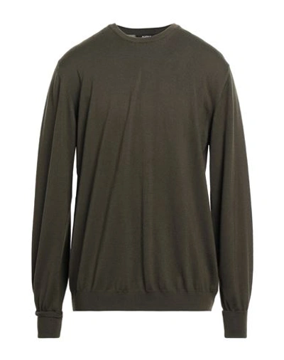 Alpha Studio Man Sweater Dark Green Size 44 Wool In Green