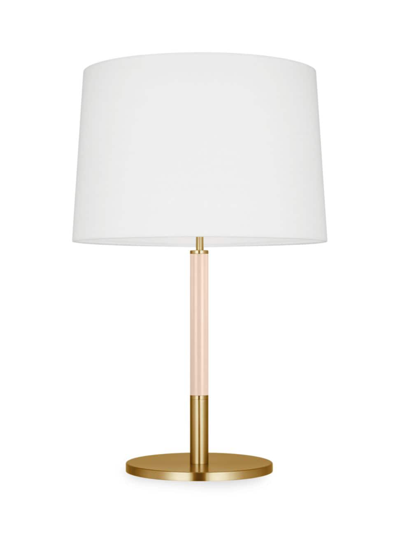 Chapman & Myers Monroe Medium Table Lamp In Burnished Brass Blush