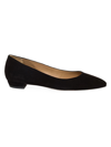 Bernardo Suede Point-toe Ballerina Flats In Black