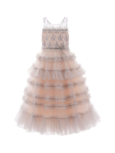 Tulleen Kids' Marianna Tulle-panels Dress In Pink