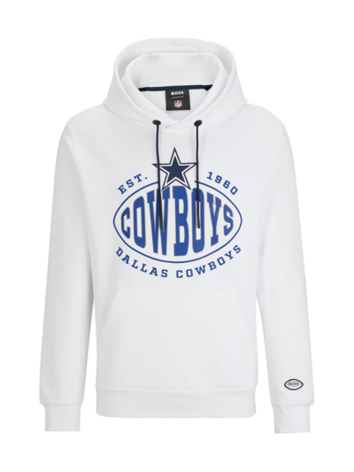 Hugo Boss Boss X Nfl Cotton-blend Hoodie With Collaborative Branding In Cowboys