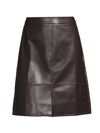 Nydj, Plus Size Women's Faux Leather Knee-length Skirt In Cordovan
