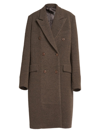 Acne Studios Bouclé-texture Wool-blend Coat In Taupe Grey