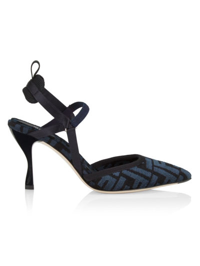 Fendi Colibri Ff Jacquard Slingback Pump In Blue