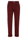 Brunello Cucinelli Men's Dyed Comfort Lightweight Denim Trousers In Purple Red