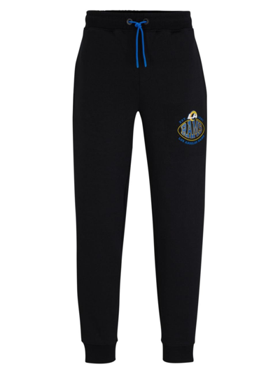 Hugo Boss Boss X Nfl Cotton-blend Tracksuit Bottoms With Collaborative Branding In Rams