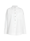 Co Llared Poplin Tunic Shirt In Optic White