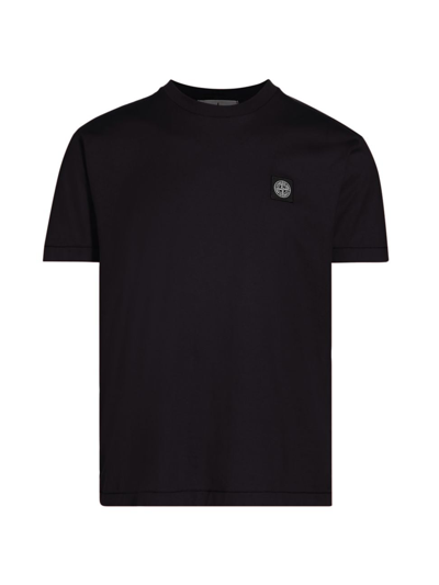 Stone Island Logoed T-shirt In Blue