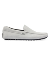 Hugo Boss Men's Suede Moccasins With Logo Details In Silver