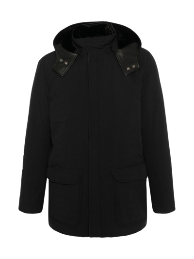 Gorski Men's Shearling Lamb Lined Parka Jacket In Black