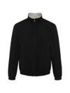 Gorski Men's Reversible Zip Jacket In Black Light Beige
