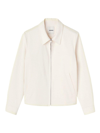 Sandro Zip-up Cotton Shirt Jacket In Ecru