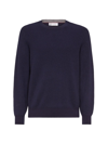 Brunello Cucinelli English Rib Knit Sweater In Blue