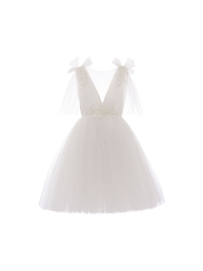 Tulleen Kids' Aspen Tulle-panels Dress In White
