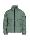 Stone Island Crinkle Reps Compass-badge Puffer Jacket In Sage