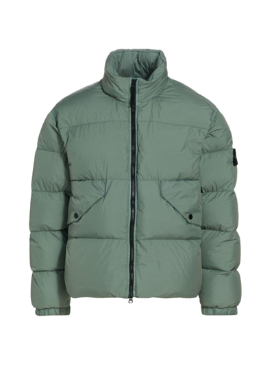 Stone Island Crinkle Reps Compass 徽章蓬松夹克 In Sage