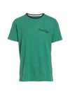 Rag & Bone Men's Varsity Flame Embroidered Cotton Slub Knit T-shirt In Green