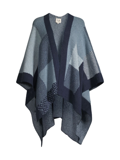 Nic + Zoe Women's Cozy Reversible Jacquard Poncho In Multi