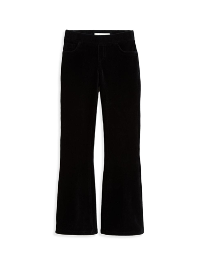 Tractr Little Girl's & Girl's Knit Corduroy Flare Trousers In Black