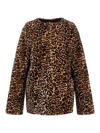 Gorski Women's Collarless Shearling Lamb Jacket In Leopard