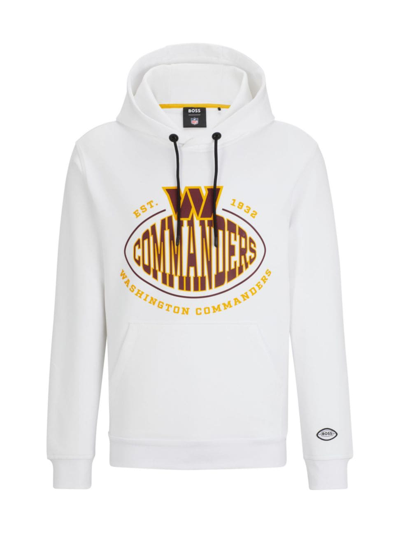 Hugo Boss Boss X Nfl Touchback Graphic Hoodie In Washington Commanders White