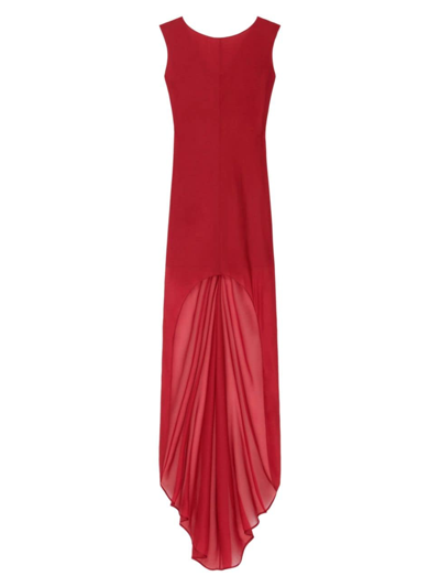 Givenchy Women's Evening Dress In Organza With Bows In Red Cherry