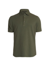 Loro Piana Men's Piqué Dyed Polo Shirt In Midnight Green