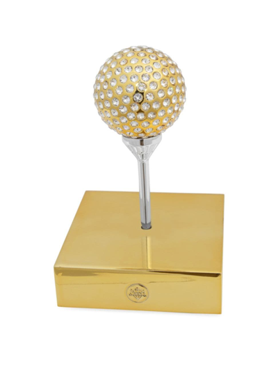 Crystamas Swarovski Golf Ball Of Bling Decor In Gold
