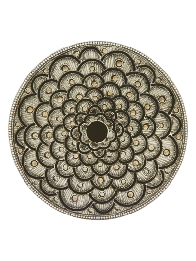 Tizo Crystal Enameled Coaster In Silver Black