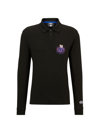 Hugo Boss Boss X Nfl Long-sleeved Polo Shirt With Collaborative Branding In Giants