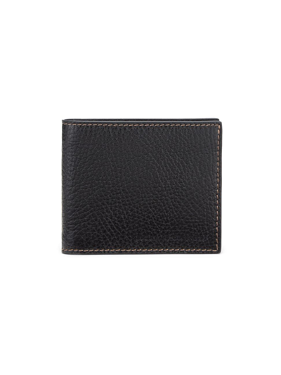 Brunello Cucinelli Grained Leather Bifold Wallet In Black