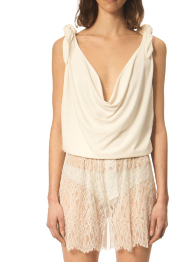 Interior Women's The Fern Cowl Neck Top In Batter