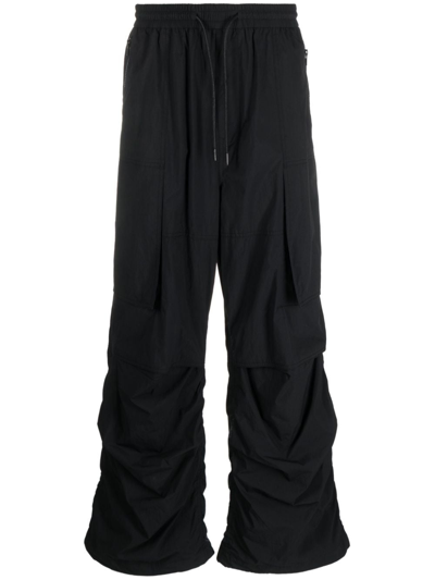 Juunj Side-zip Drawstring Track Pants In Black