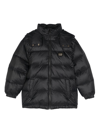 DOLCE & GABBANA LOGO-PLAQUE HOODED PADDED COAT