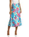 Anne Klein Floral Flared Skirt In Blue