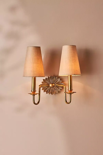 Anthropologie Demeter Double Sconce In Yellow