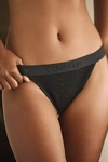 Calvin Klein High-leg Lace Tanga Briefs In Black