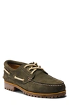 Timberland Authentic Boat Shoe In Dark Green Nubuck