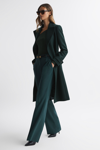 Reiss Tor - Green Relaxed Wool Blend Belted Coat, Us 0