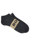 Hugo Boss Two-pack Of Ankle Socks In A Cotton Blend In Dark Grey