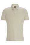 Hugo Boss Regular-fit Polo Shirt In Mercerized Italian Cotton In Light Beige