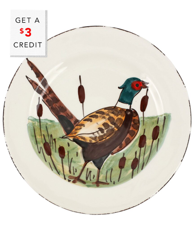 Vietri Wildlife Pheasant Salad Plate With $6 Credit