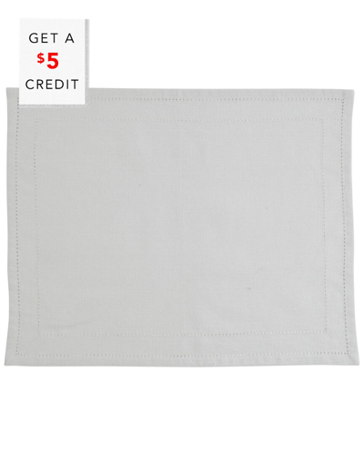 Vietri Set Of 4 Cotone Linens Light Grey Placemats With Double Stitching With $5 Credit