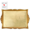 Vietri Florentine Wooden Accessories Gold Handled Small Rectangular Tray In Gold