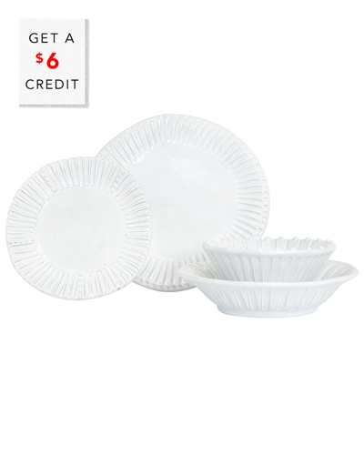 Vietri Incanto Stripe Four-piece Place Setting With $22 Credit In White