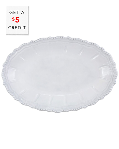 Vietri Incanto Baroque Large Oval Shallow Bowl With $18 Credit In White