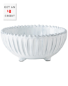 Vietri Incanto Stripe Footed Bowl With $4 Credit In White
