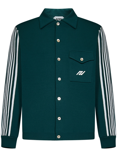 Autry Vintage-washed Sporty Jacket In Green